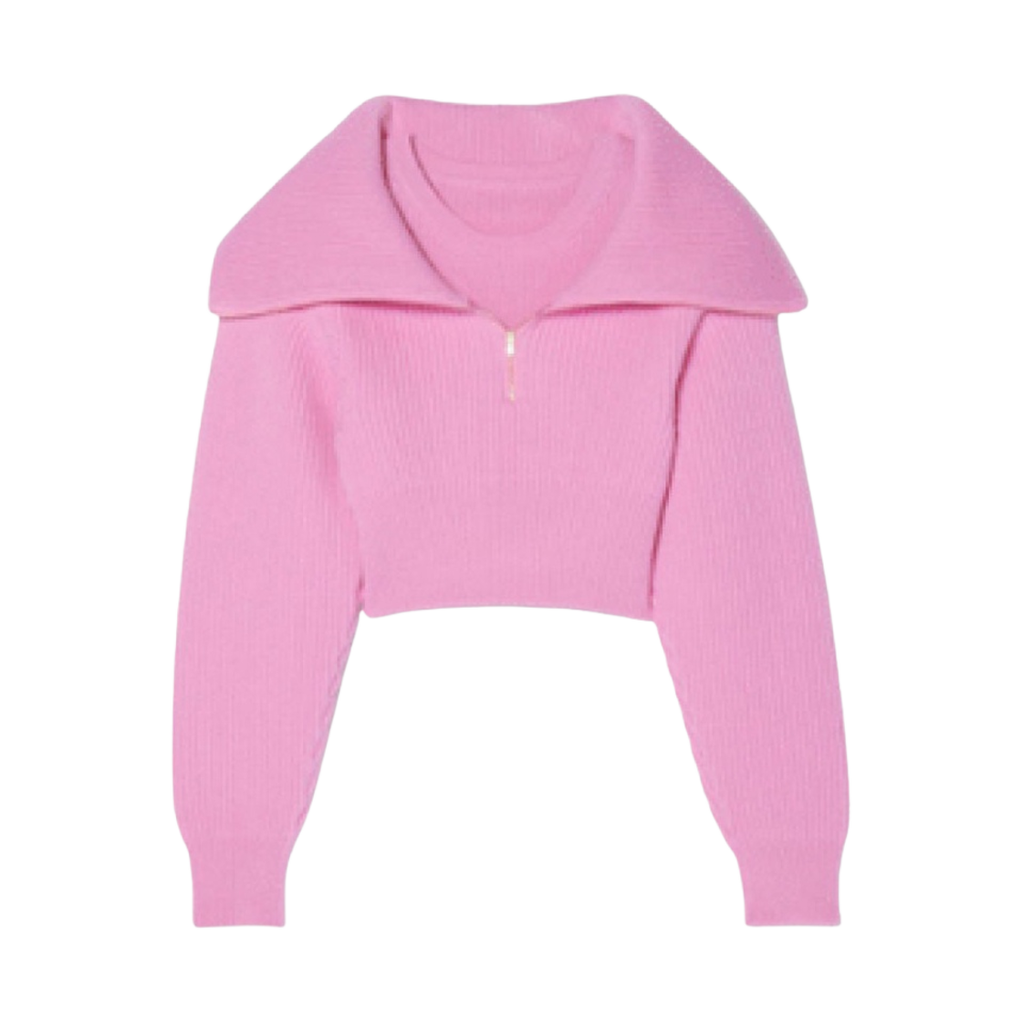 (W) 자크뮈스 라 마이유 리소울 크롭 트러커 스웨터 라이트 핑크((W) Jacquemus La Maille Risoul Cropped Trucker Sweater Light Pink) - 1
