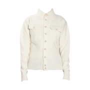 (W) Lemaire Soft Shetland Peat Cardigan Light Cream
