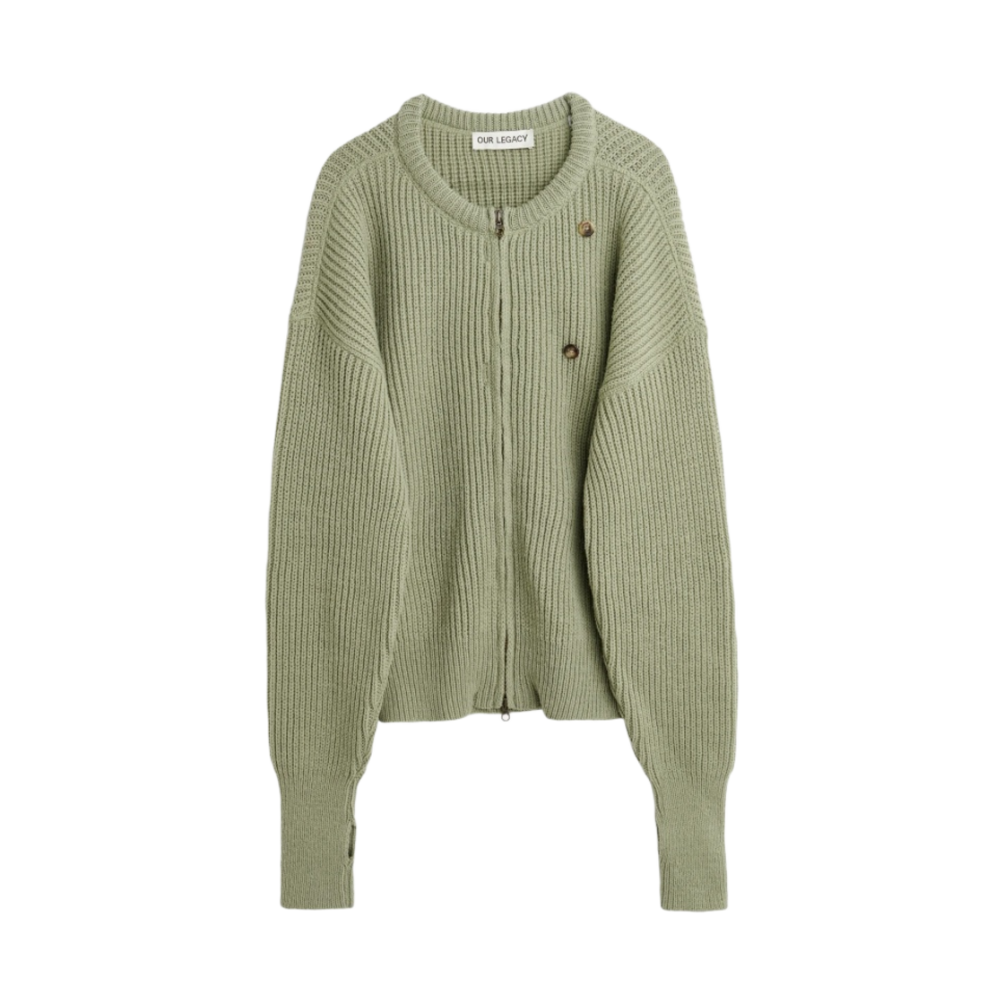 아워레가시 집업 랩 가디건 리파인드 그린 쿼티디안 울