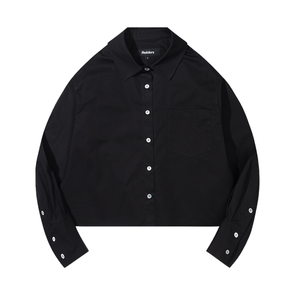 필더스 여성 크롭드 고밀도 면셔츠 블랙(Fielders Woman Cotton Shirt Black) - 1