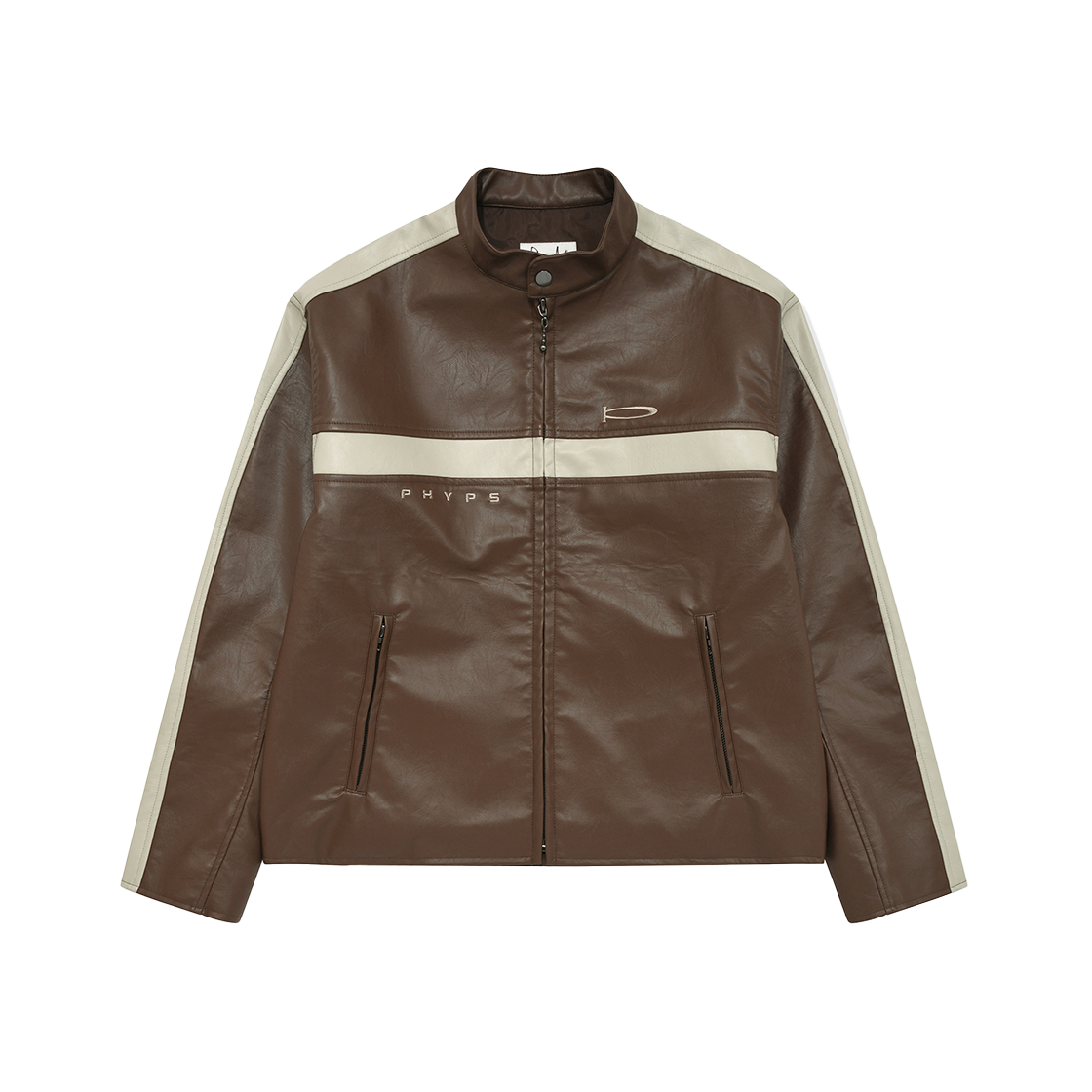 피지컬 디파트먼트 아티피셜 레더 레이서 자켓 브라운(Phyps Dept Aatificial Leather Racer Jacket Brown) - 1