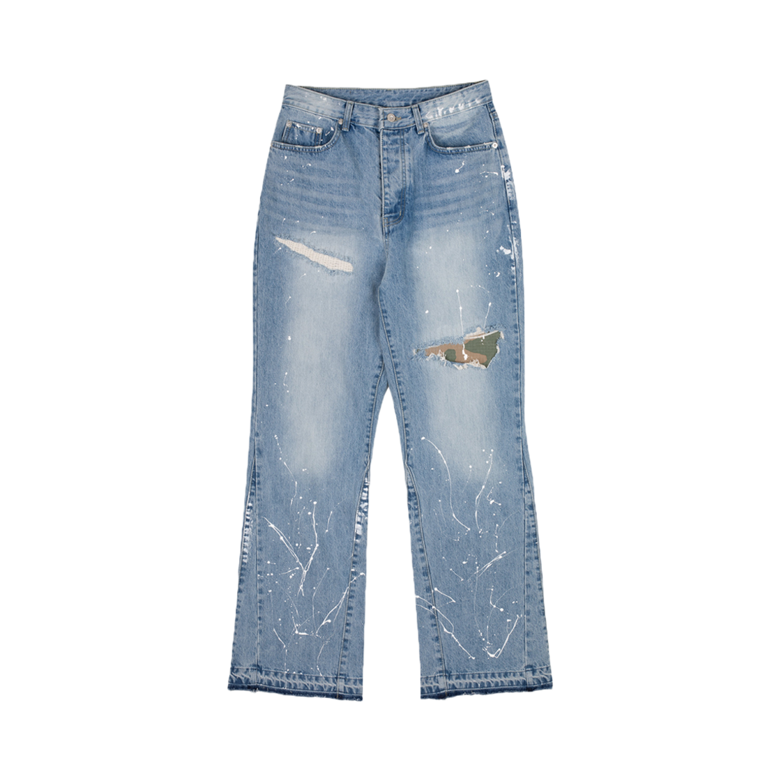 24EP3PT006_LB Gatherlazy Vintage Custom Flared Denim Jeans Light Blue