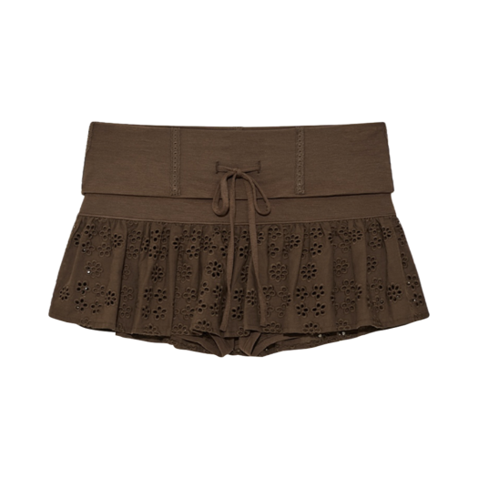 ★GLOWNY★TIA DOUBLE LAYERED RUFFLE SKIRT (BROWN)★正規品 ☆GLOWNY☆TIA DOUBLE LAYERED RUFFLE SKIRT (BROWN)☆正規品