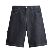 Zara Carpenter Pocket Denim Bermuda Pants Blue