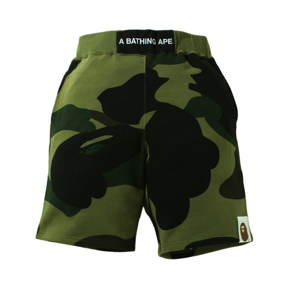 베이프 자이언트 퍼스트 카모 와이드 핏 스웨트쇼츠 아미 그린(BAPE Giant 1st Camo Wide Fit Sweatshorts Army Green) - 1
