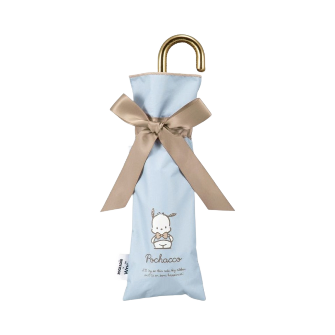 801-SA23-102 WPC x Sanrio Characters Blackout Satin Ribbon Mini Parasol Folding Pochacco Saxophone