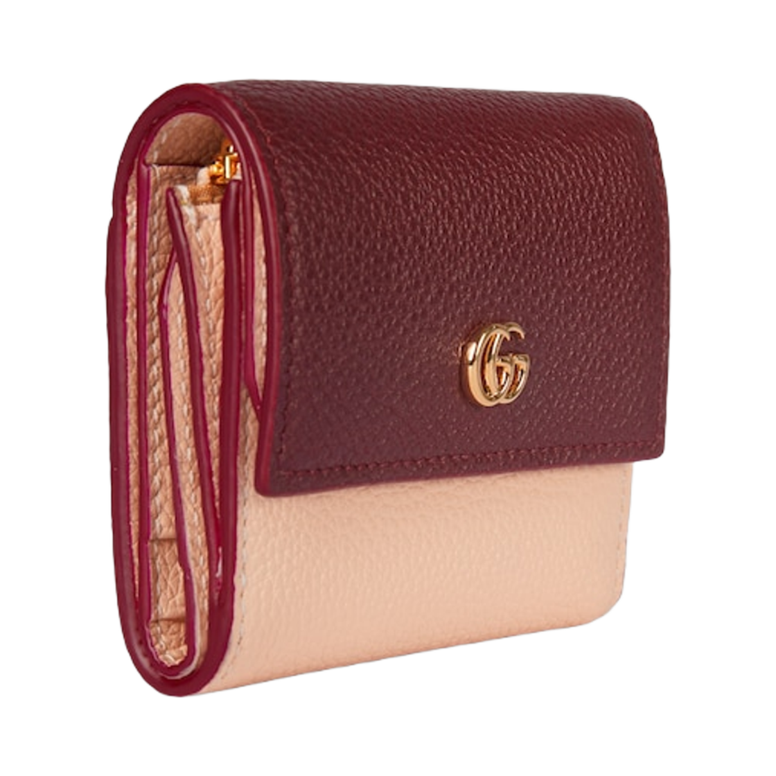 구찌 GG 마몽 바이컬러 미니 월렛 로쏘 앙코라 레드 핑크(Gucci GG Marmont Bi-Color Mini Wallet Rosso Ancora Red Pink) - 2