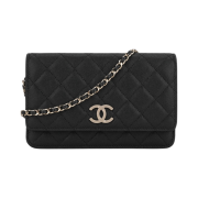 Chanel Wallet On Chain Grained Calfskin & Gold Black