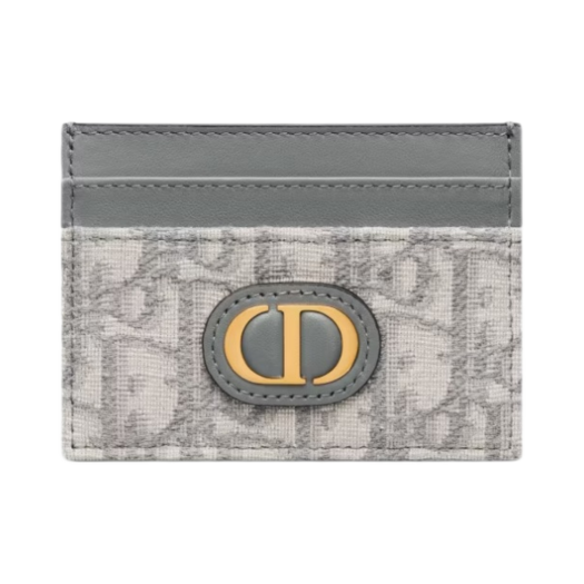 S2152UTZQ-M932 Dior 30 Montaigne Five Slot Card Holder Gray Dior Oblique Jacquard