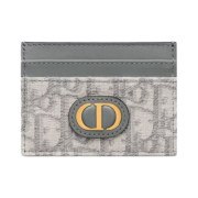 Dior 30 Montaigne Five Slot Card Holder Gray Dior Oblique Jacquard