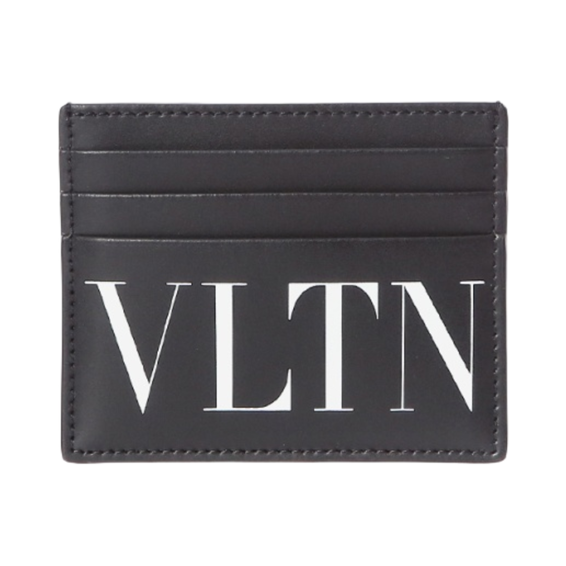 P0S49LVN0NO Valentino Logo Signature Double Card Holder Black