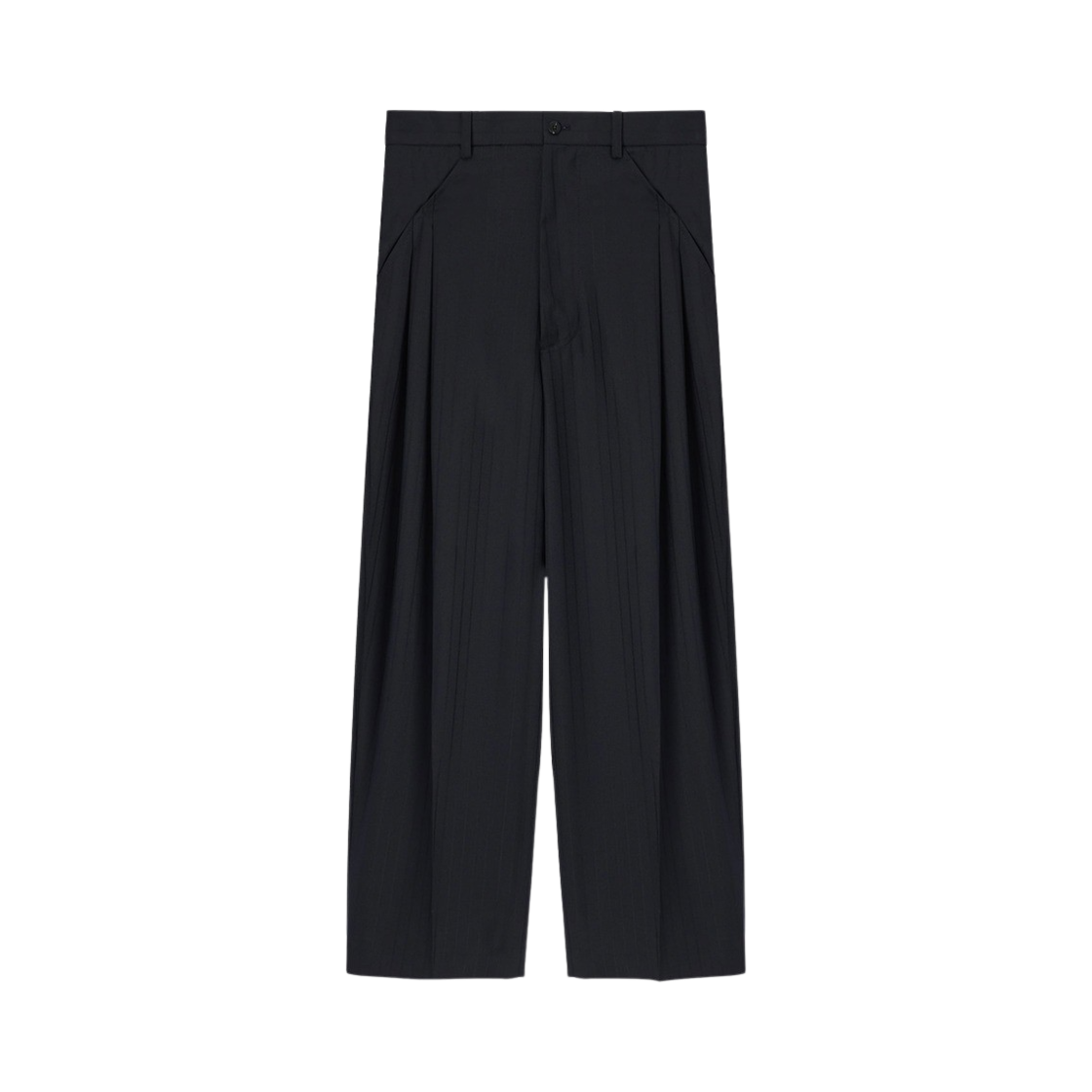 타이핑 미스테이크 스트라이프 포켓 플리츠 와이드 트라우저 다크 네이비(Typing Mistake Stripe Pocket Pleats Wide Trouser Dark Navy)