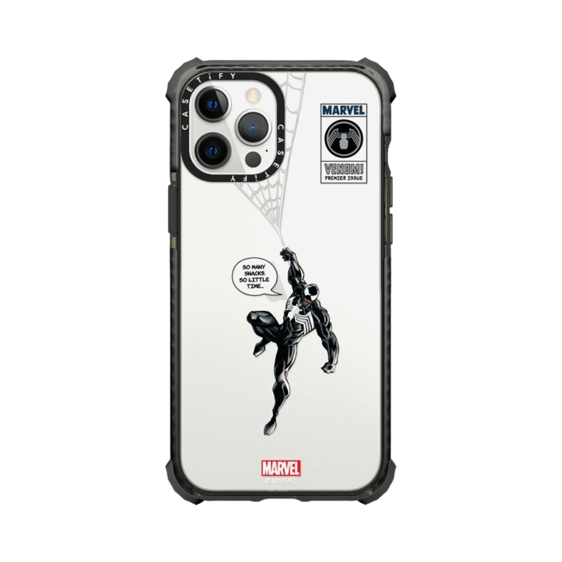 케이스티파이 x 마블 아이폰 베놈 행잉 울트라 임팩트 범퍼 케이스 클리어 글로시 블랙(Casetify x Marvel iPhone Venom Hanging Ultra Impact Bumper Case Clear Glossy Black) - 1