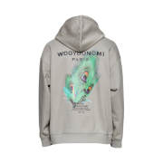Wooyoungmi Feather Back Logo Hooded Sweatshirt Grey - 23SS