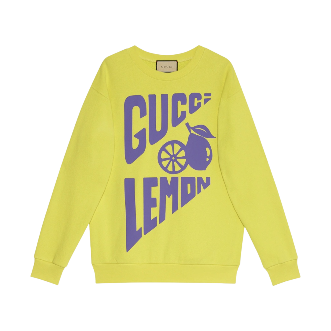 (W) 구찌 레몬 구찌 코튼 스웨트셔츠 브라이트 엘로우((W) Gucci Lemon Gucci Cotton Sweatshirt Bright Yellow) - 1