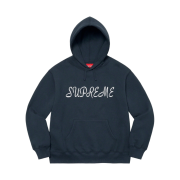 Supreme Script Hooded Sweatshirt Navy - 23SS