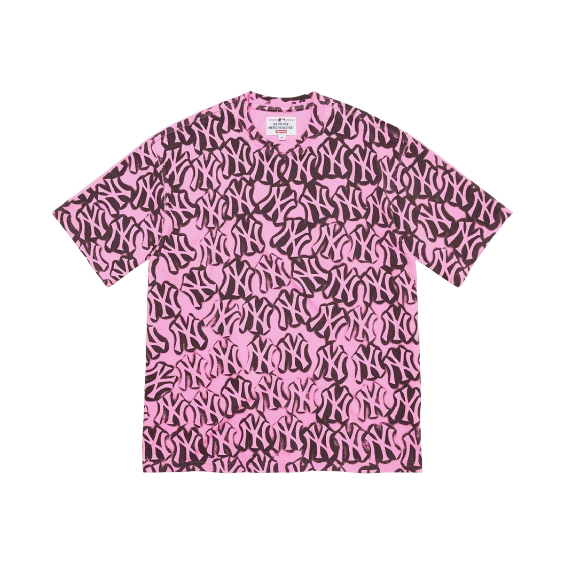 슈프림 x 뉴욕 양키스 에어브러쉬 숏슬리브 탑 핑크 - 21FW(Supreme x New York Yankees Airbrush S/S Top Pink - 21FW) - 1