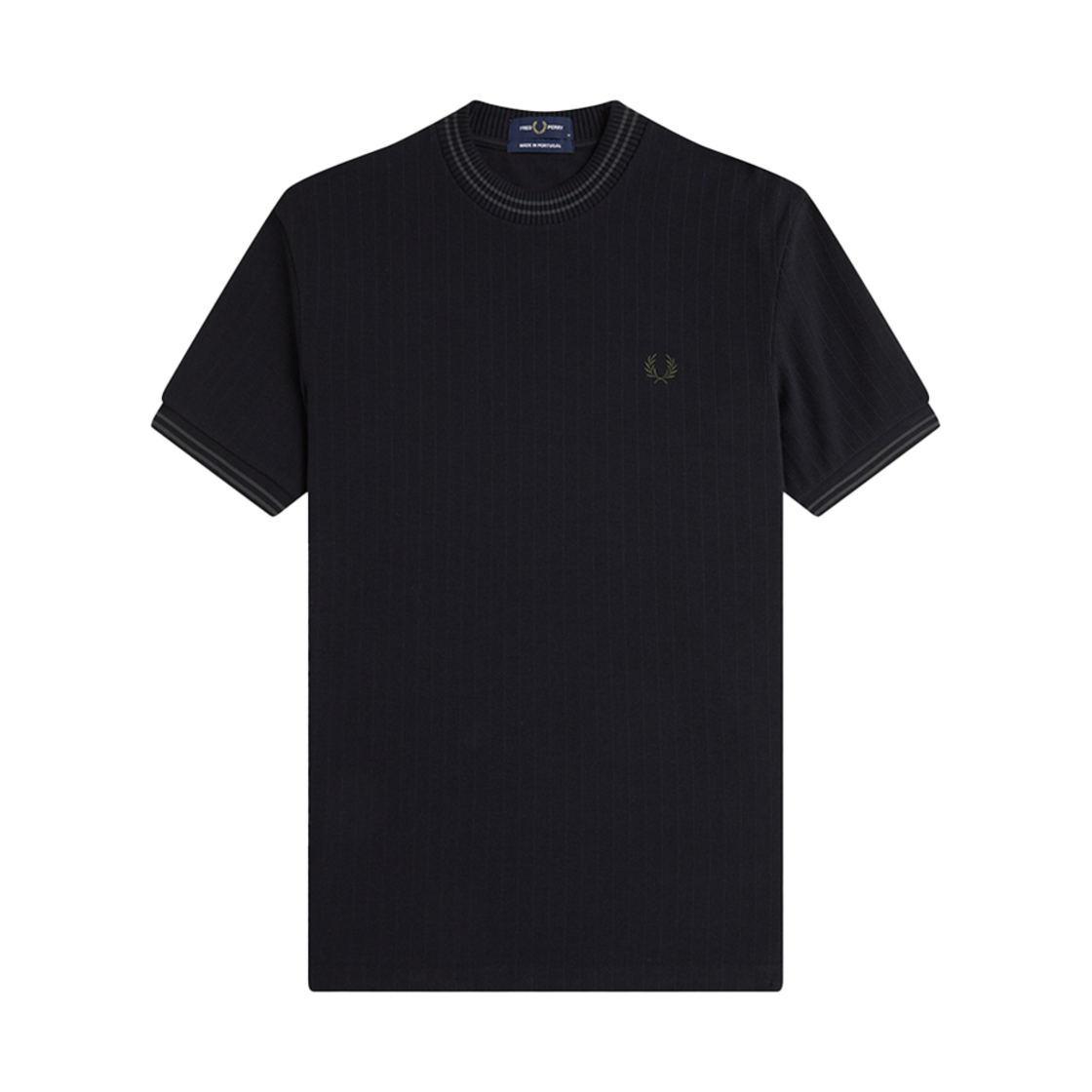 AFPM2518679-102 Fred Perry Ribbed Jersey T-Shirt Black