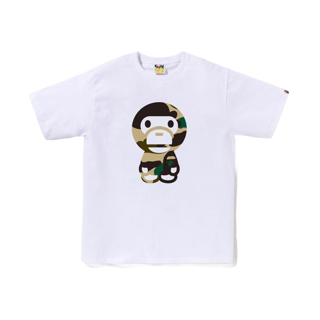 - BAPE Giant 1st Camo Big Baby Milo T-Shirt White Yellow