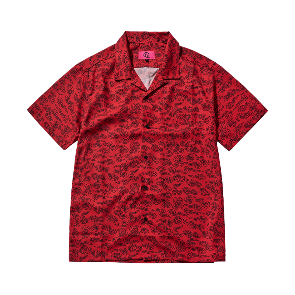 KSAQ23SSSH003RD Aq Clouds Rayon Shirt Red