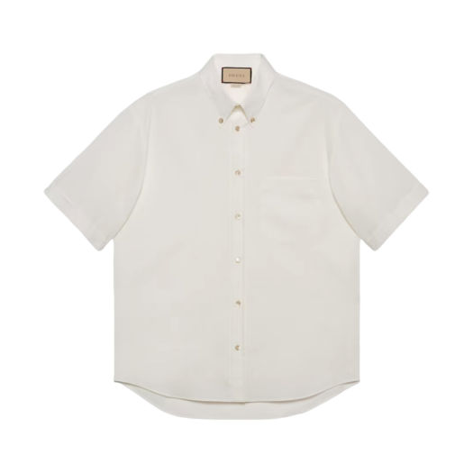 Gucci Cotton Polyester Shirt with Label Off White