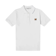 (W) Maison Kitsune Fox Head Patch Classic Polo White