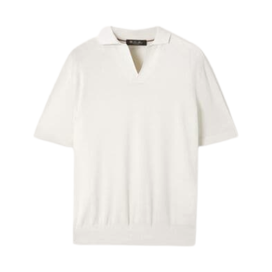 FAM0531-1000 Loro Piana Buttonless Polo Shirt White