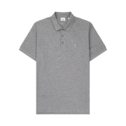 Burberry Monogram Motif Cotton Pique Polo Shirt Pale Grey Melange