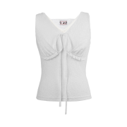 Roughneck Frill Tie Sleveeless Top White