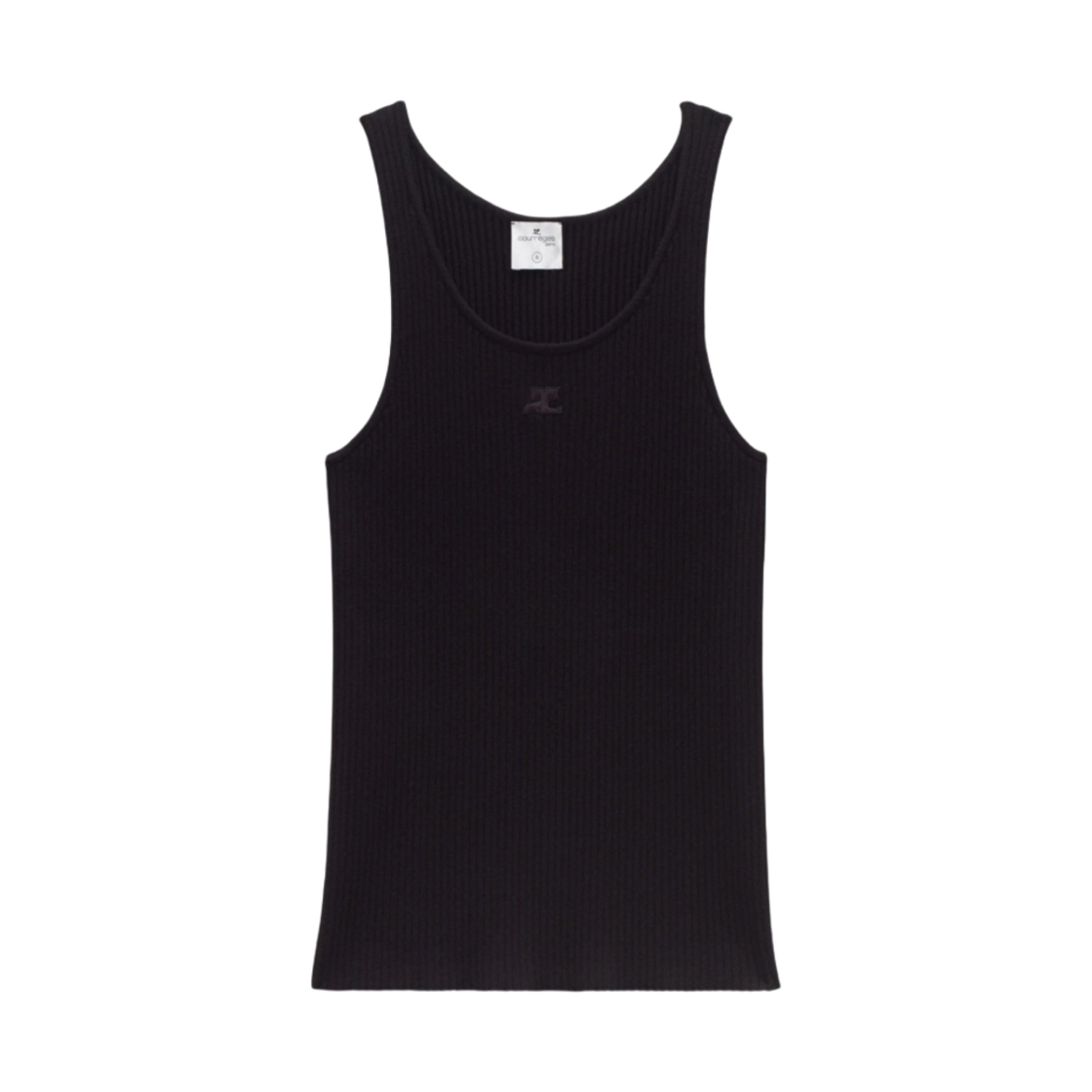 꾸레쥬 립 니트 탱크탑 블랙(Courreges Rib Knit Tank Top Black) - 1