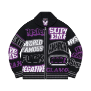 Supreme x Hysteric Glamour Logos Zip Up Sweater Black - 21SS