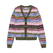 (W) Ganni Graphic Cardigan Multicolour