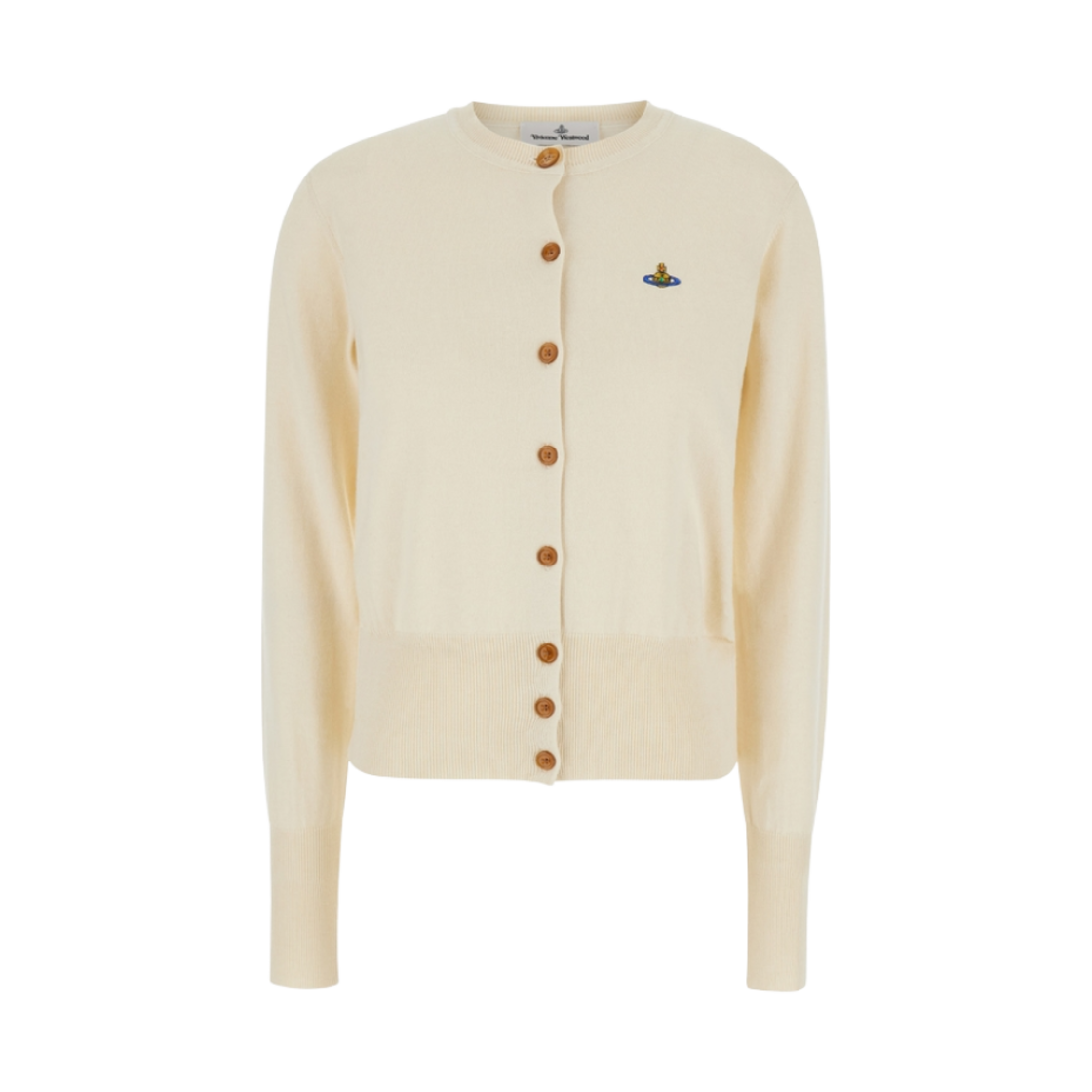 1803002P-Y001V-A408 (W) Vivienne Westwood Bea Crewneck Cardigan Off White