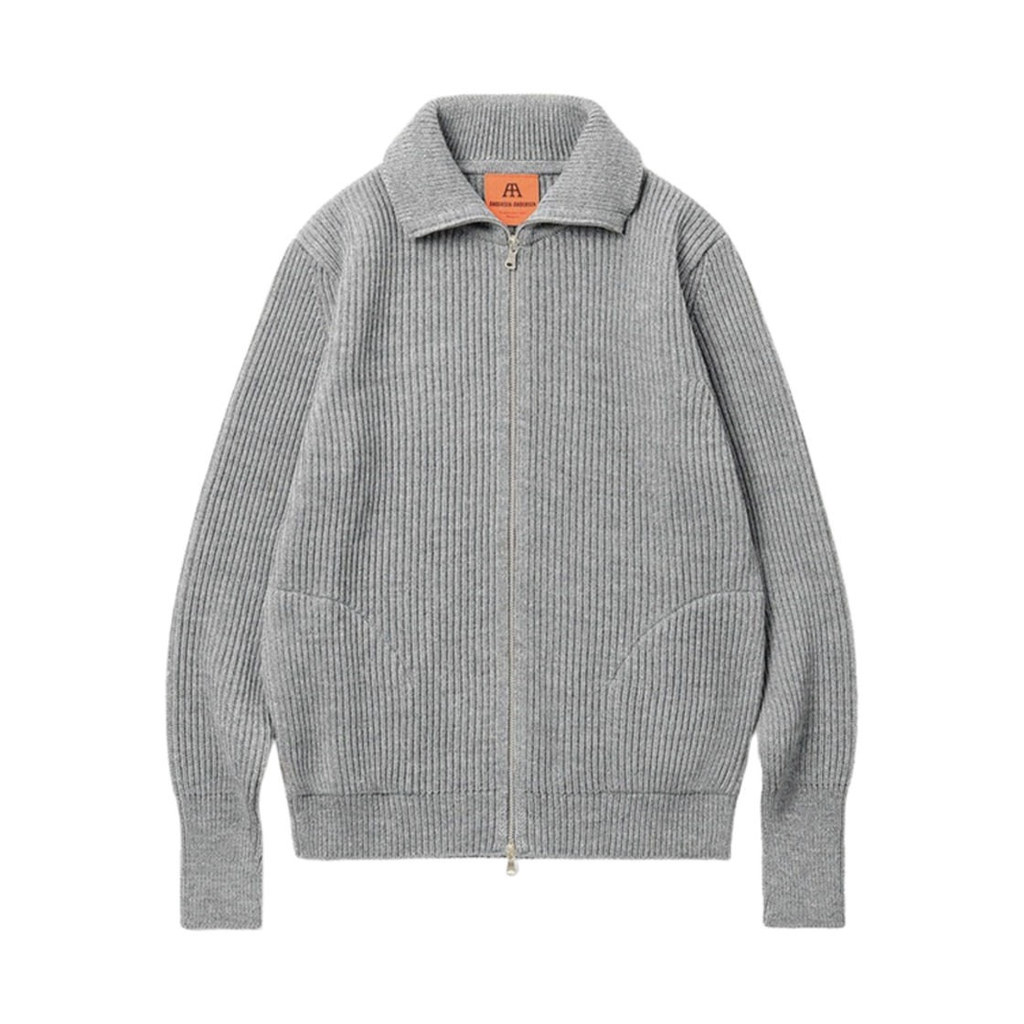 - Andersen Andersen Navy Full Zip Pockets Light Grey