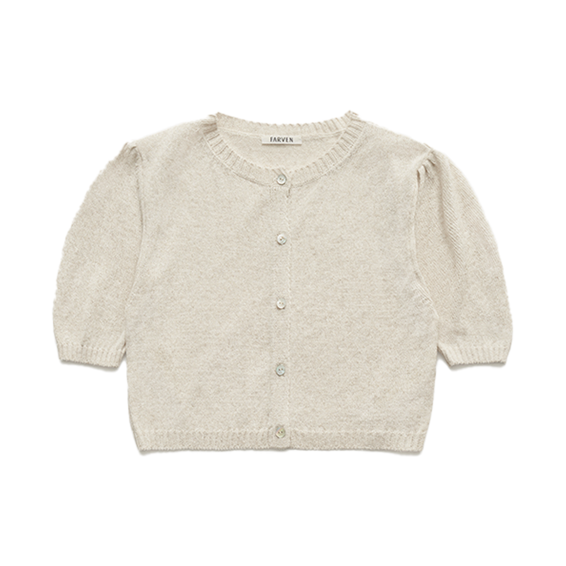 파르벵 테이트 린넨 크롭 가디건 내츄럴 아이보리(FARVEN Tate Linen Crop Cardigan Natural Ivory)