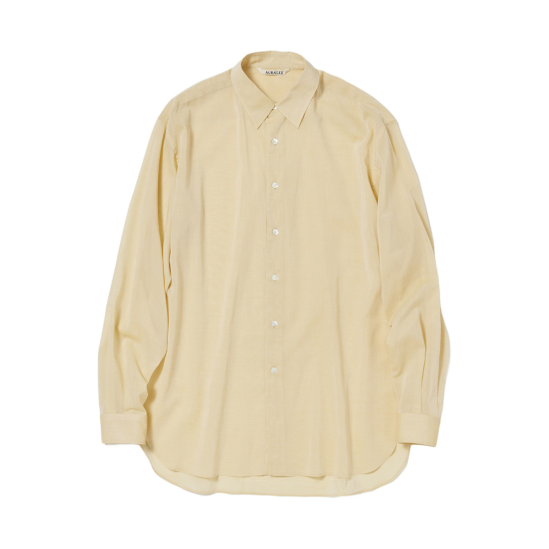 오라리 하드 트위스트 핀스 오간디 셔츠 라이트 옐로우 샴브레이(Auralee Hard Twist Finx Organdy Shirt Light Yellow Chambray)