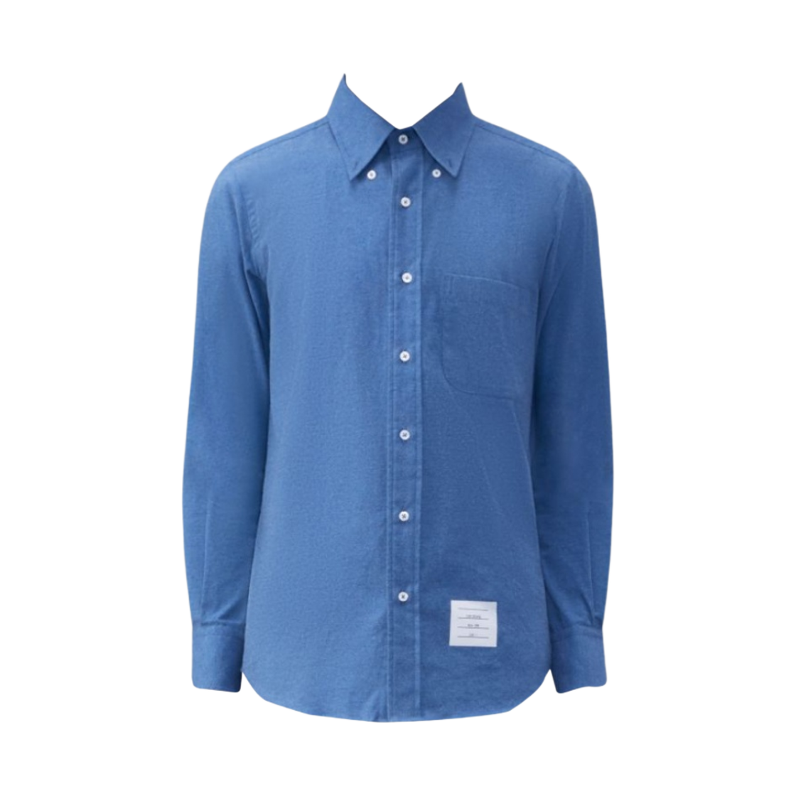 MWL272A-F0351-440 Thom Browne Cotton Flannel Back Stripe Straight Fit Shirt Deep Blue