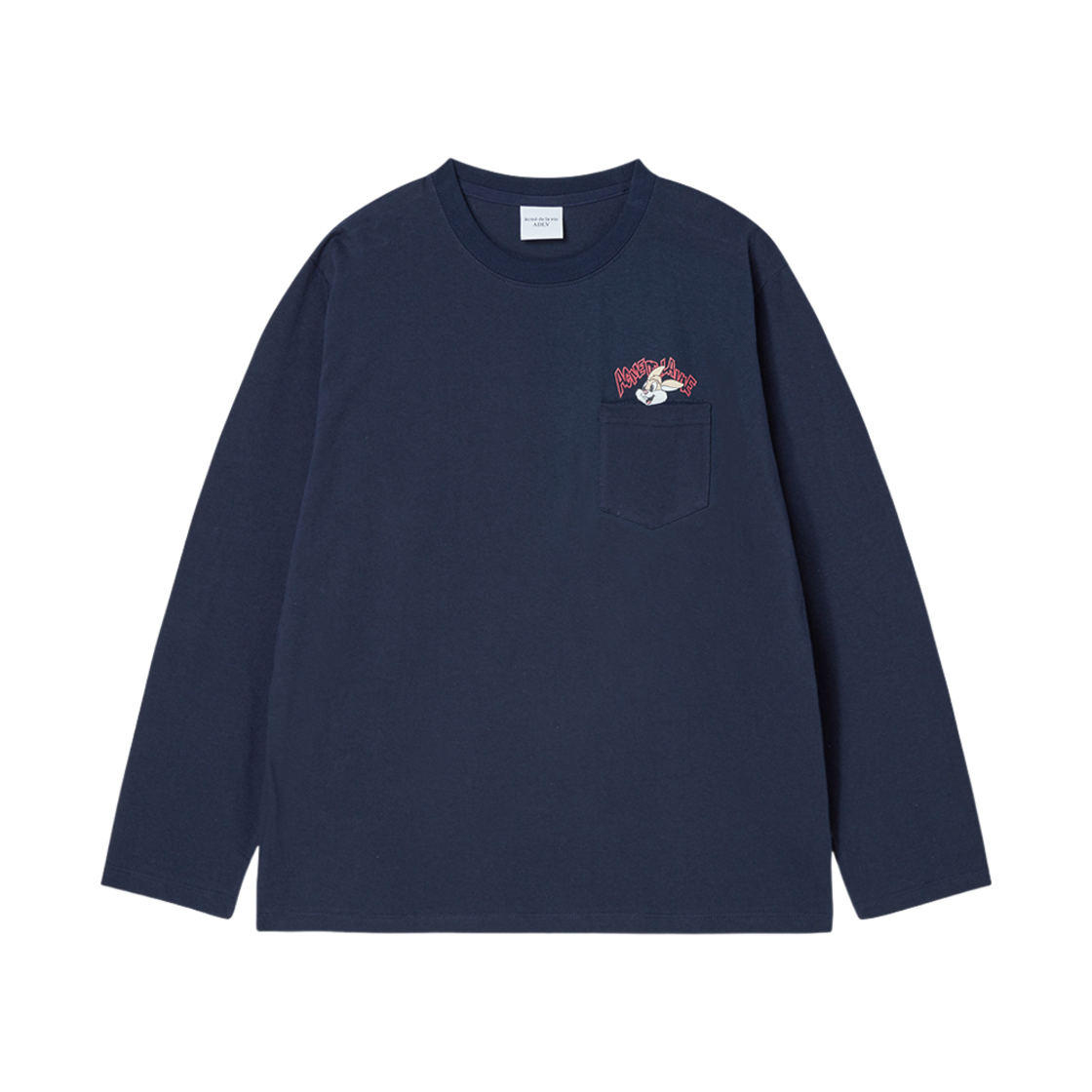 아크메드라비 카툰 친칠라 롱 슬리브 티셔츠 다크 네이비