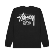 Stussy Stock Paris LS T-Shirt Black