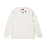 Supreme Collar Logo L/S Top White - 23FW