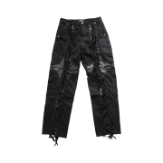 Thug Club Mohican Leather Denim Pants All Black