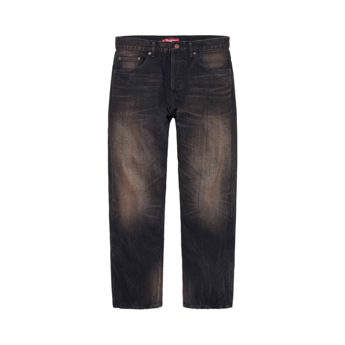 슈프림 디스트레스드 루즈 핏 셀비지 진 워시드 블랙 - 24SS(Supreme Distressed Loose Fit Selvedge Jean Washed Black - 24SS) - 1