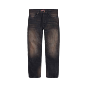 Supreme Distressed Loose Fit Selvedge Jean Washed Black - 24SS