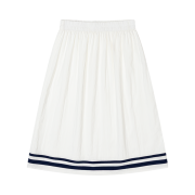 Fritur Marine Stripe Mid-Skirt White_F252SK05