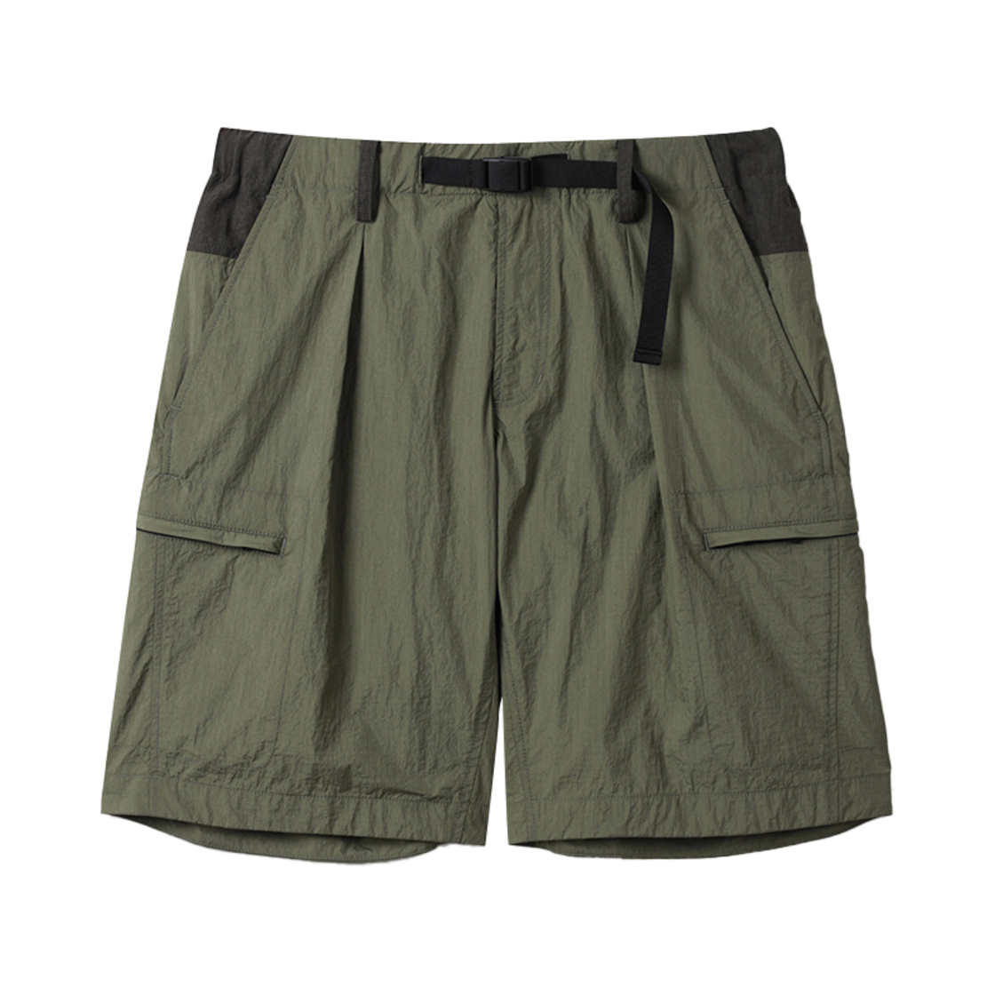 SAPOM25992KHX Series Nylon Cargo Oversized Shorts Khaki