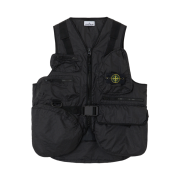 Stone Island G100006 Membrana 3L TC Breathable Water Resistant Utility Vest with Polyester Base Black - 25SS