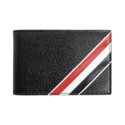 Thom Browne Pebble Grained Leather RWB Wallet Black