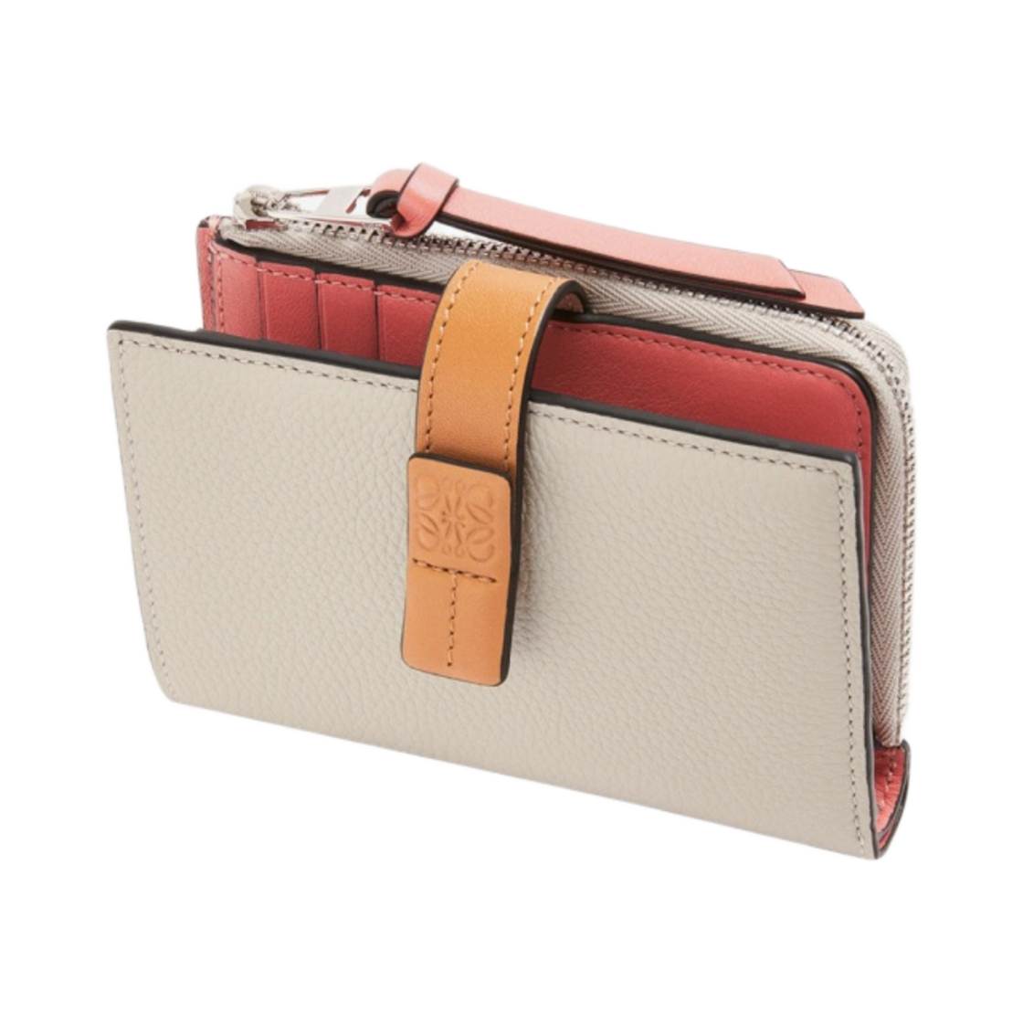 로에베 슬림 집 반지갑 소프트 그레인드 카프스킨 라이트 오트 허니(Loewe Slim Zip Bifold Wallet in Soft Grained Calfskin Light Oat Honey) - 3