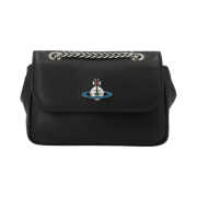 Vivienne Westwood Nappa Leather Small Purse with Chain Black