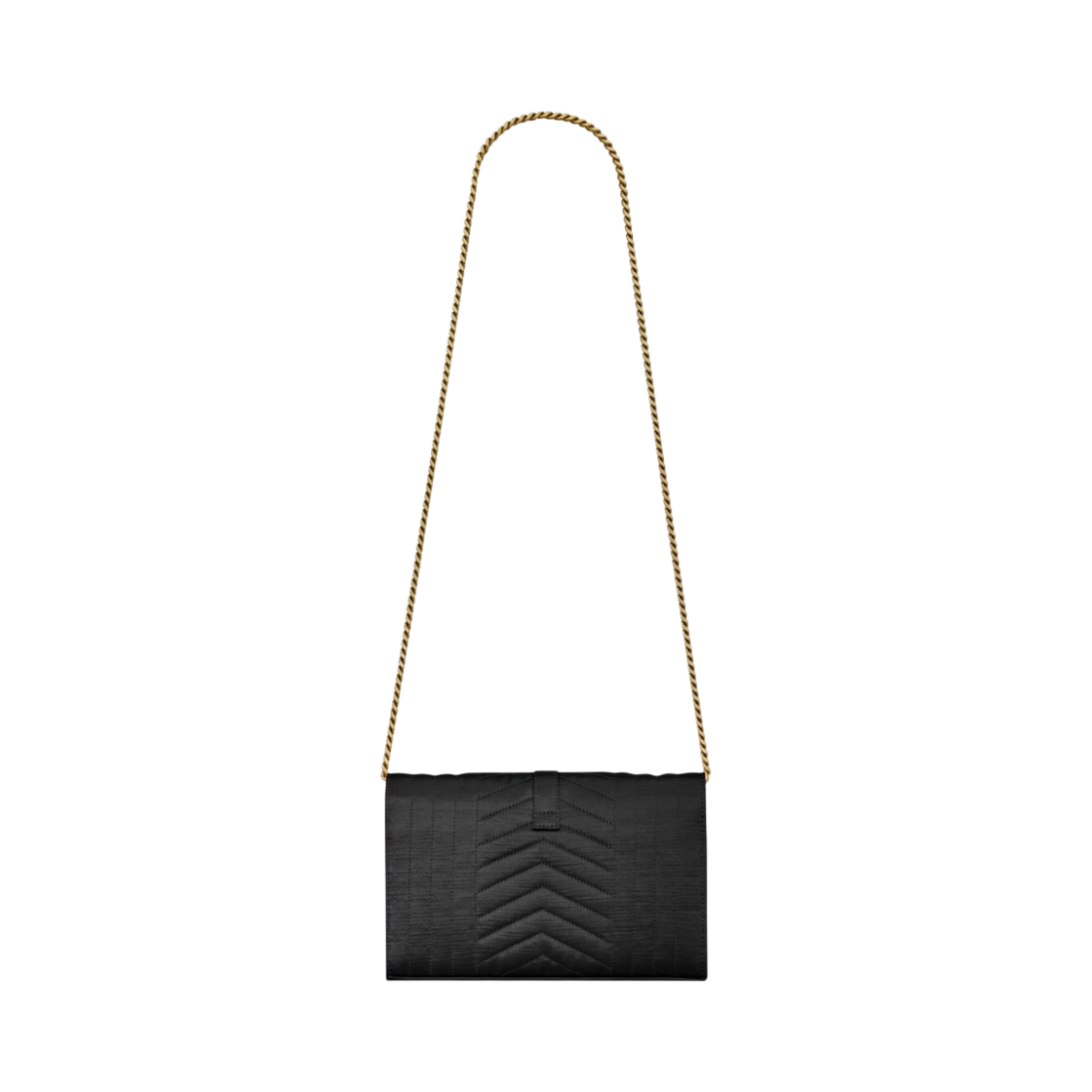 생로랑 카산드라 퀼티드 사틴 체인 월렛 블랙(Saint Laurent Cassandre Chain Wallet In Quilted Satin Black) - 2